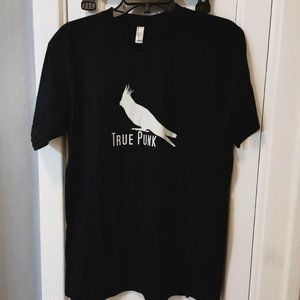 True Punk bird graphic print on black  American apparel Large shirt